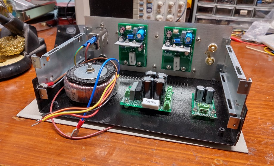 The internal layout of the boards in the case before wiring it all up. There was plenty of room in there (probably a little too much) to ensure there was no mutual interference.