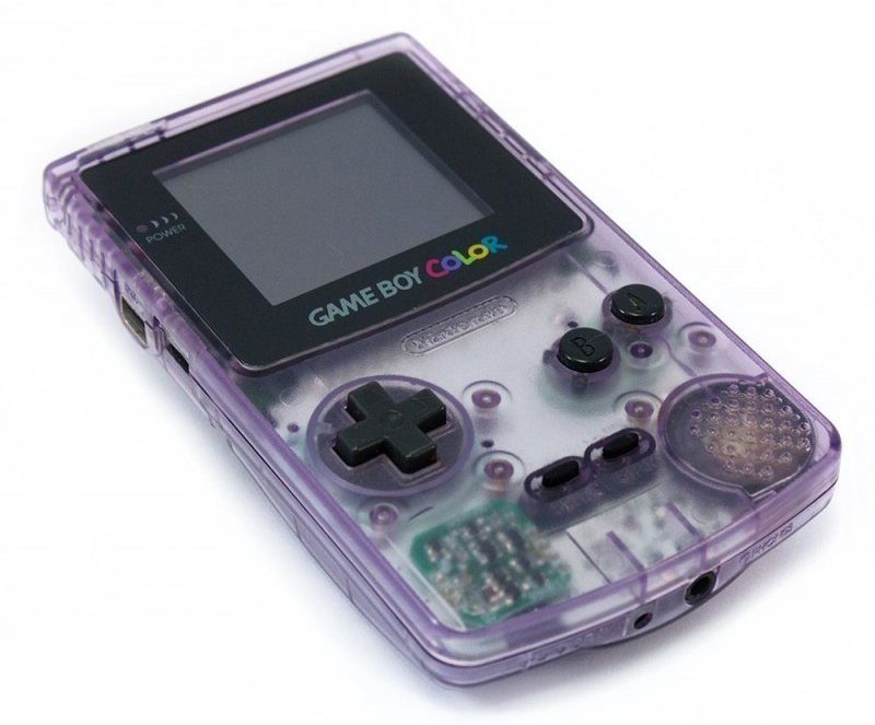 Photograph of a Nintendo Gameboy Color in Atomic Purple