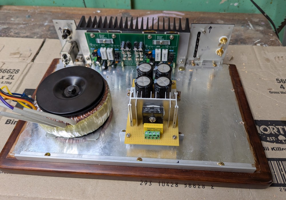 Test-fitting the general layout of the major internal components.