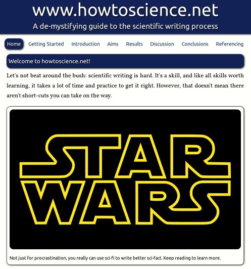 The desktop layout of howtoscience.net